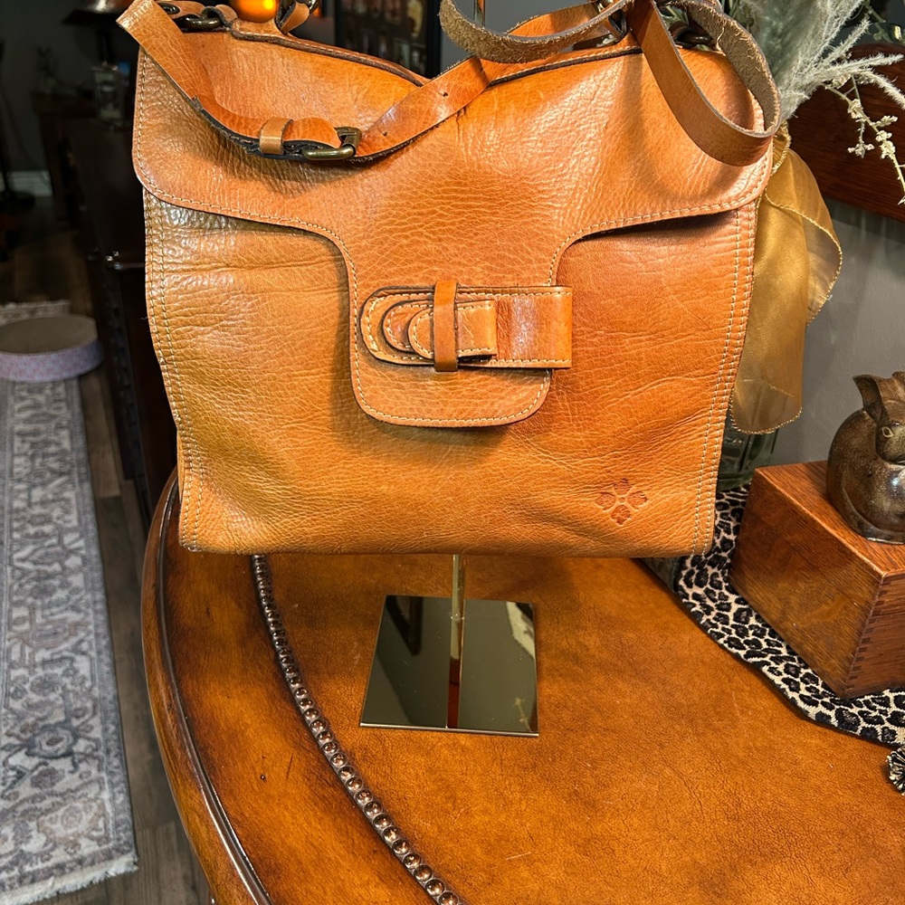 Patricia Nash Distressed Cognac Shoulder Bag